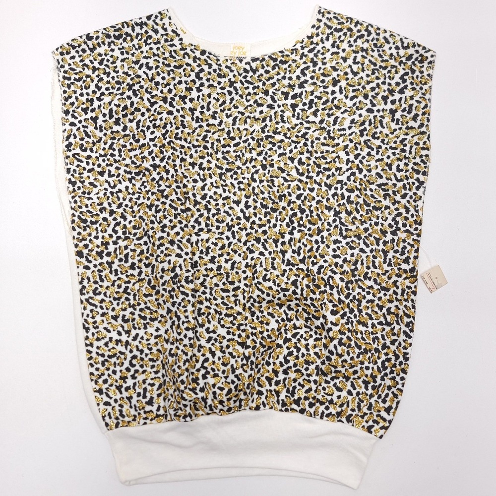 Joey Joey Joey Vintage 80s Gold Glitter Leopard Print Sleeveless Top Large NWT